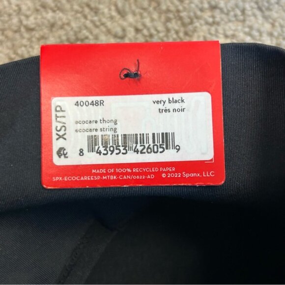 Spanx Ecocare thong black underwear panties Sz XS NWT - Picture 7 of 11